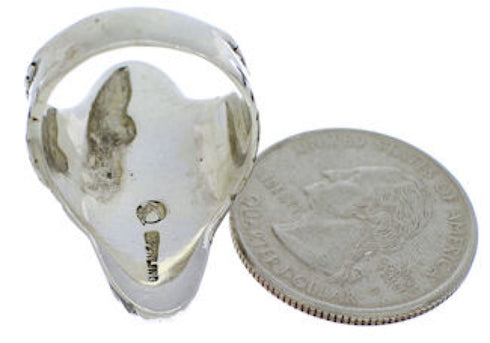 Genuine Sterling Silver Turquoise Ring Size 7-3/4 FX22595